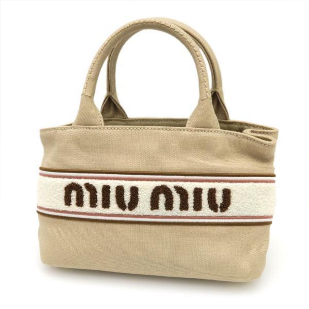 Miu Miu Re-Canvas 2way Hand Bag With Embroidered … - image 2